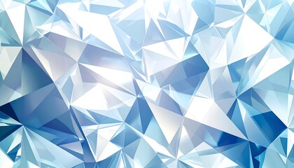 Fototapeta premium Abstract Crystal Background: Blue and White Triangular Facets