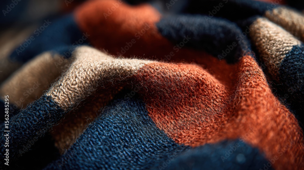 Poster experience the warmth and texture of folded flannel fabric in a captivating macro composition