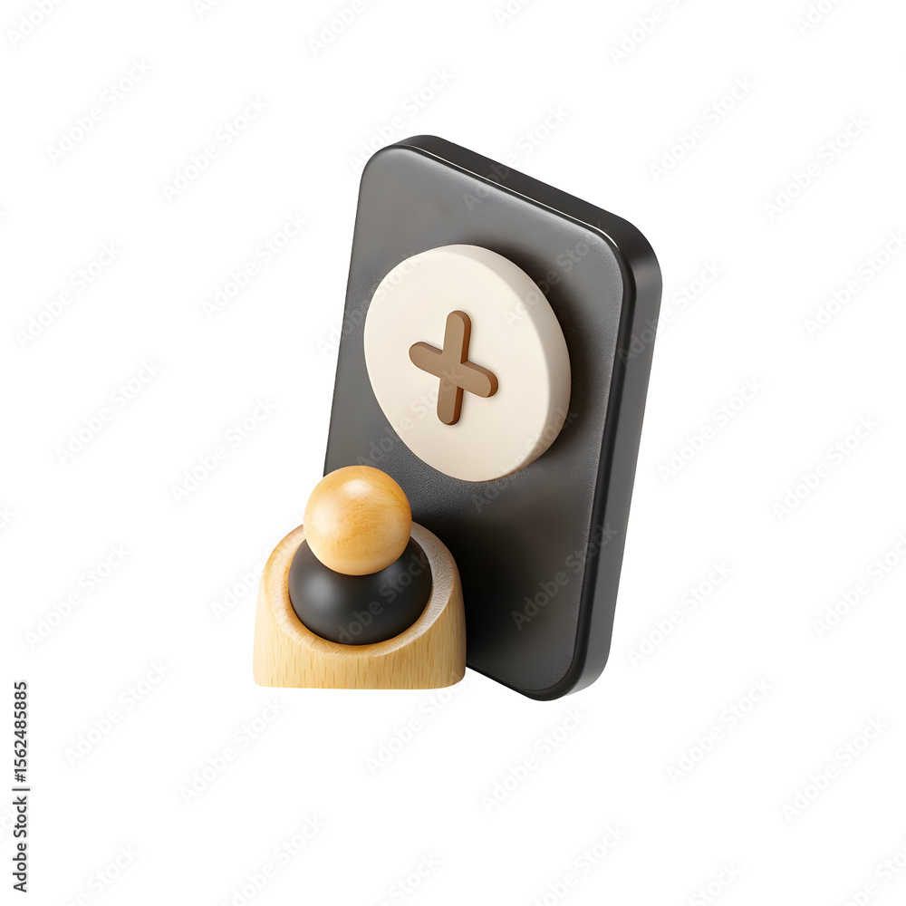 Poster 3d user add confirmation icon isolated on a transparent background