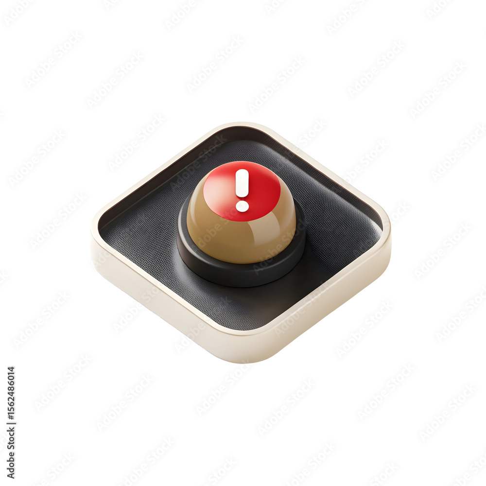 Poster alert button warning symbol isolated on a transparent background