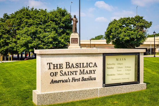 Sign in Front of Basilica of Saint Mary in Minneapolis
