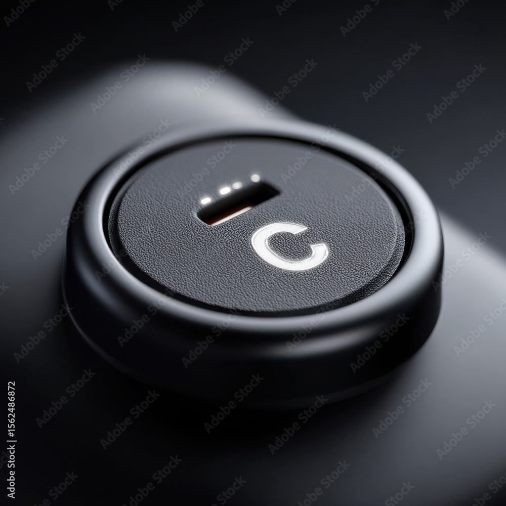 Poster exploring the intricate details of a type-c charging port illuminated in soft, neutral lighting