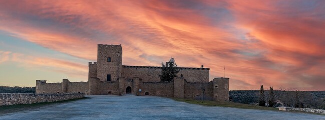 View of Pedraza Castle, Segovia, Castilla y Leon, Spain.