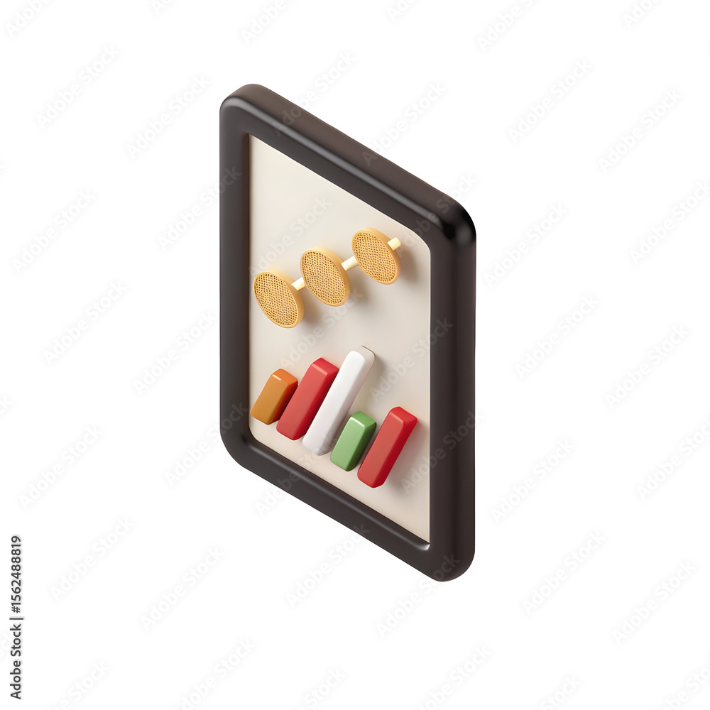Poster financial data chart icon isolated on a transparent background