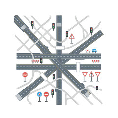 Complex Road Network with Traffic Signals and Signs