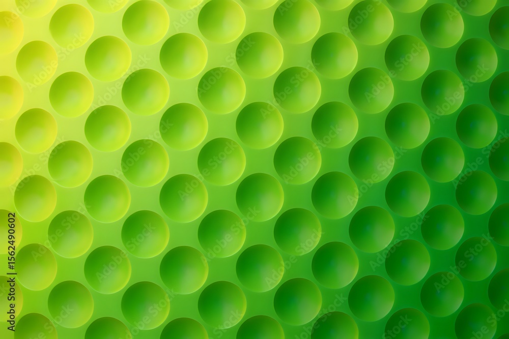 Fototapete A vibrant green sphere pattern creates an abstract design, perfect for backgrounds or textures, with a gradient going from yellow to dark green giving the image depth.
