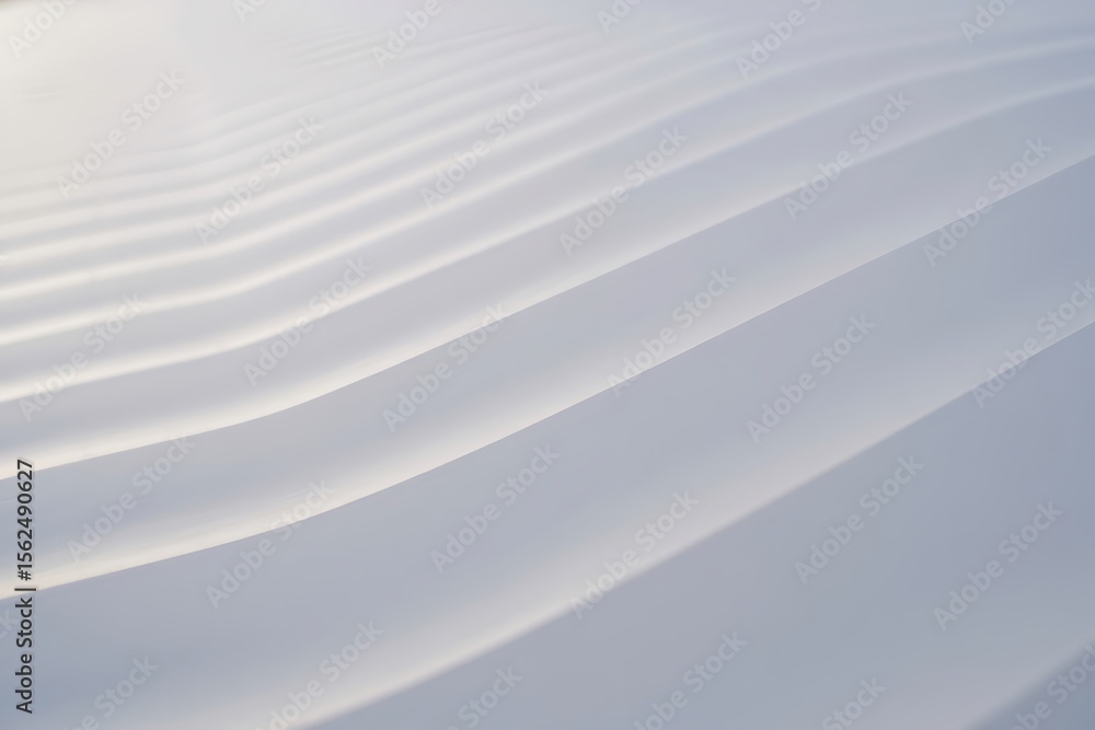 Poster wavy architecture captures unique shadows, showcasing an abstract white structure with a dynamic, mi