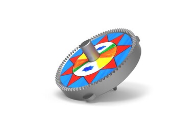 3d illustration of spinning top isolated
