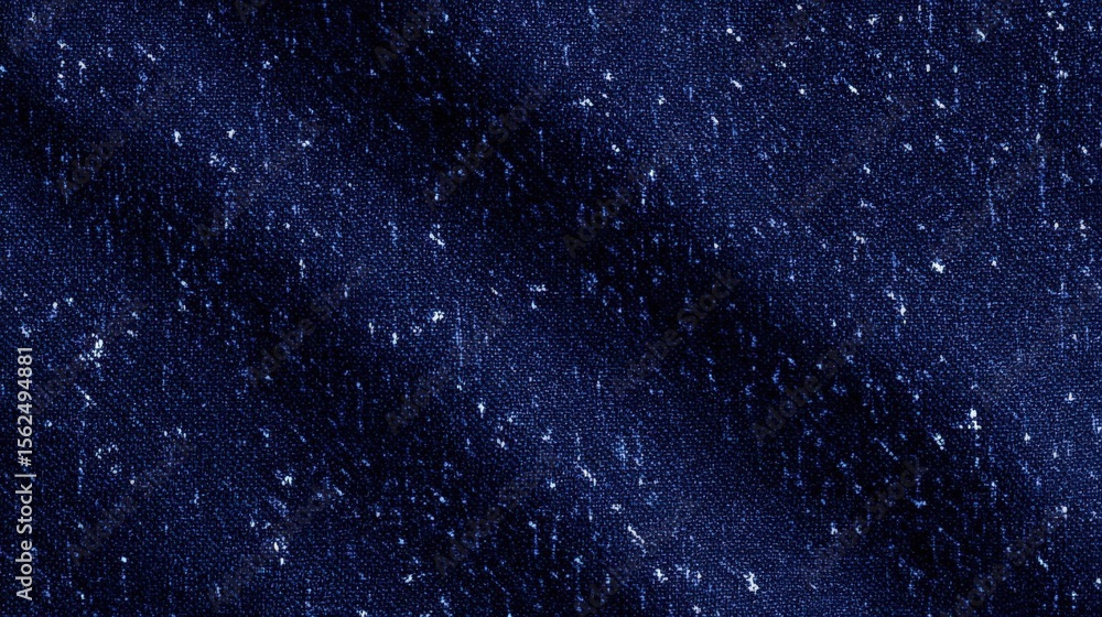 Poster close-up of a dark blue fabric with small white dots scattered across it. the dots appear to be smal