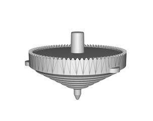 3d illustration of spinning top isolated