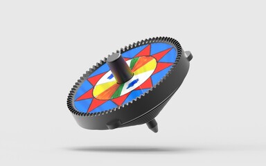 3d illustration of spinning top isolated