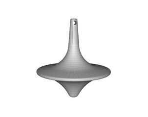 3d illustration of spinning top isolated