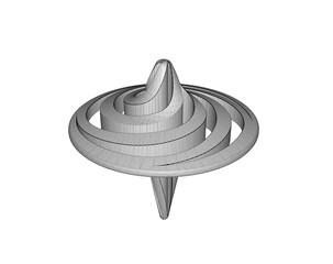 3d illustration of spinning top isolated
