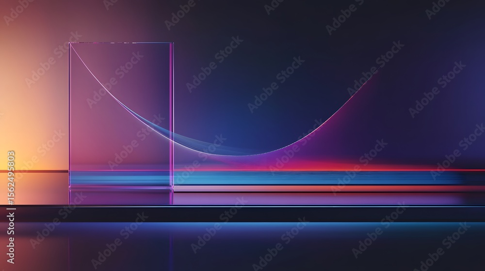 Aufkleber an abstract composition featuring dynamic shapes and vibrant colors, blending seamlessly in a modern