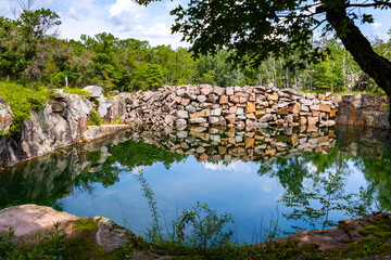 Scenic Rocky Pond at Quarry Park