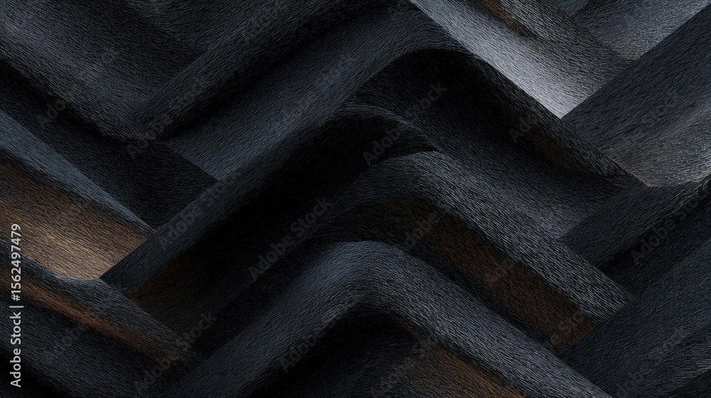 Aufkleber close-up of a black fabric with a zigzag pattern. the fabric appears to be made of a soft, textured 