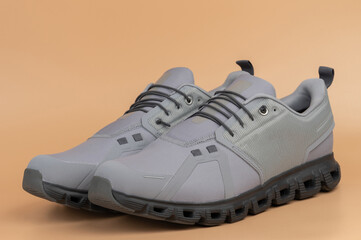 Sleek gray athletic shoes designed for comfort and performance in outdoor activities