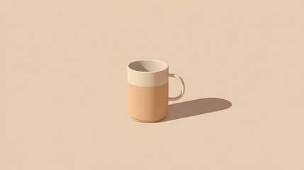 Simple, muted-toned, ceramic mug
