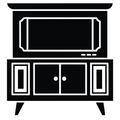 Obraz premium Mid-Century Modern TV Console Retro Entertainment Center Design