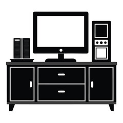 Modern Home Entertainment Center TV Stand with Integrated Media Storage