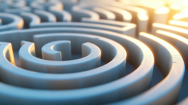 Abstract spiral maze design