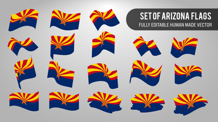 Vector Set of Arizona Flags