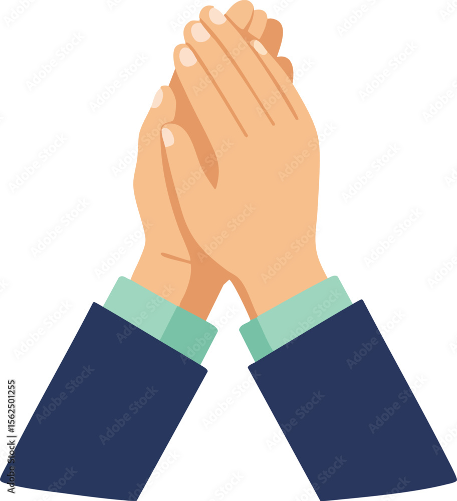 Poster hands clapping gesture in business attire vector for applause and appreciation concept illustration