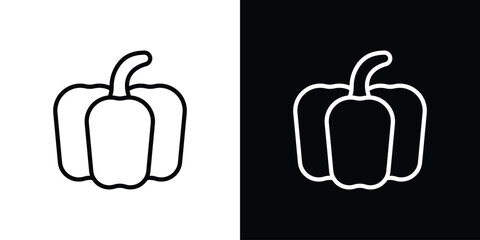 Capsicum icon Black and White Vector Graphic