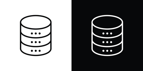 Cylinder database icon Black and White Vector Graphic