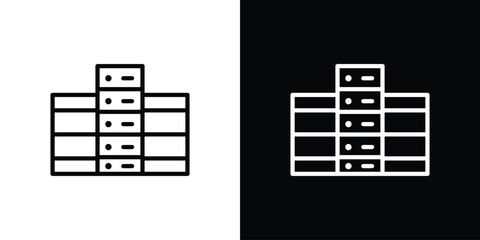 Data center icon Black and White Vector Graphic