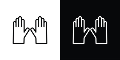 Gloves icon Black and White Vector Graphic