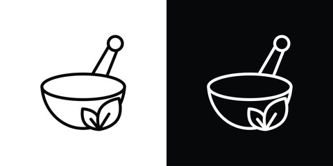 Herbal medicine icon Black and White Vector Graphic