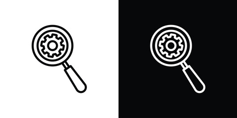 Investigate icon Black and White Vector Graphic