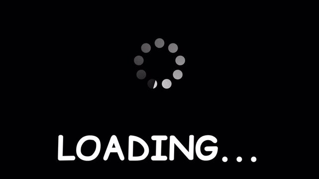 Loading Animation with Circular Dot Spinner and "Loading..." Text |UI/UX Preloader Screen with Status Indicator and Text Message | Friendly Wait: A Casual Loading Spinner and Text Animation