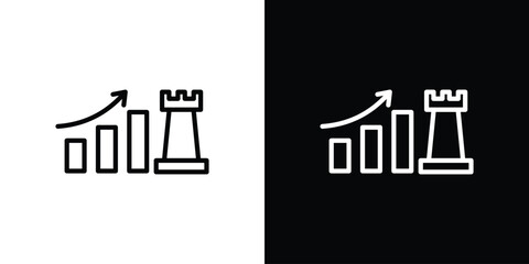 Marketing strategy icon Black and White Vector Graphic