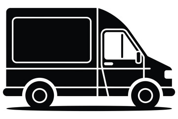Delivery Van Icon: Commercial Vehicle, Freight Transport, Logistics & Shipping Symbol for Business & E-commerce Design