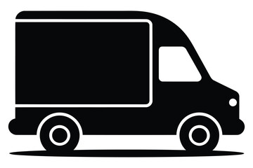 Delivery Van Icon: Commercial Vehicle, Freight Transport, Logistics & Shipping Symbol for Business & E-commerce Design