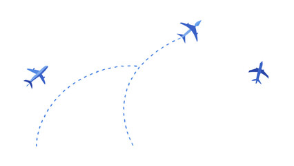 Airplane travel route vector illustration for flight design and tourism promotion concept with dotted line 100