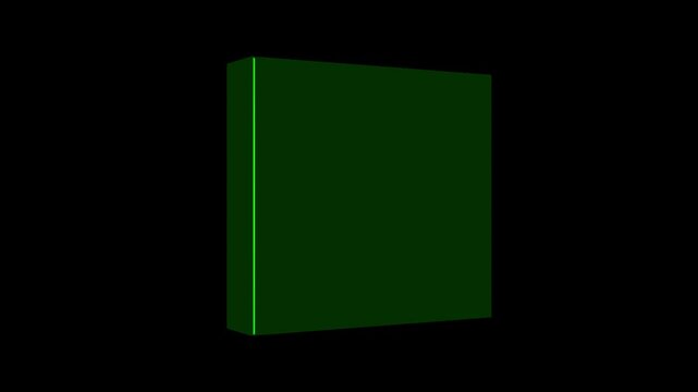 Animated 4K Green 3D Rectangular Box Lower Third Element