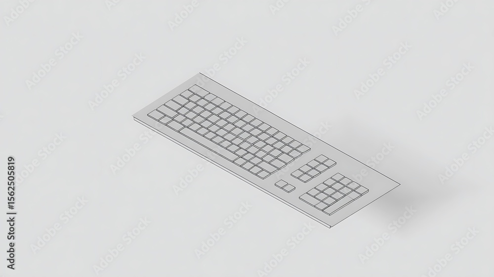 Poster wireframe computer keyboard
