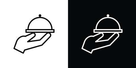 Restaurant Tray icon Black and White Vector Graphic
