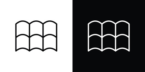 Roof tile icon Black and White Vector Graphic