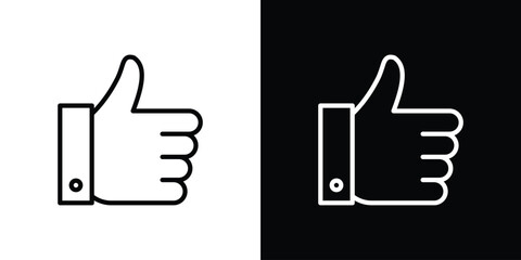Thumb up icon Black and White Vector Graphic