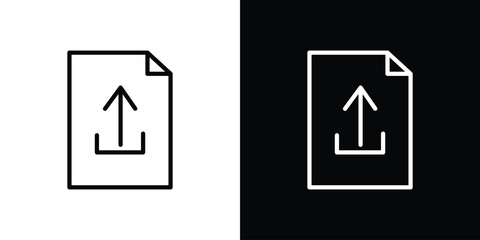 Upload file icon Black and White Vector Graphic
