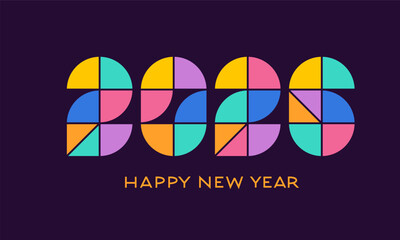 2026 Geometric Shapes Design. Minimalism Business Typo. Happy New Year Typography. 
