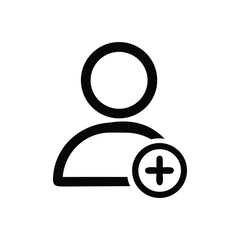 Obraz premium Add person icon with plus symbol user