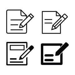 Document writing pencil icons edit create