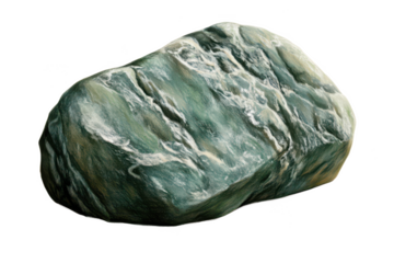 Hand-Drawn Green Stone _ Gem or mineral sketched by hand, transparent PNG for geology, nature, or fantasy art.