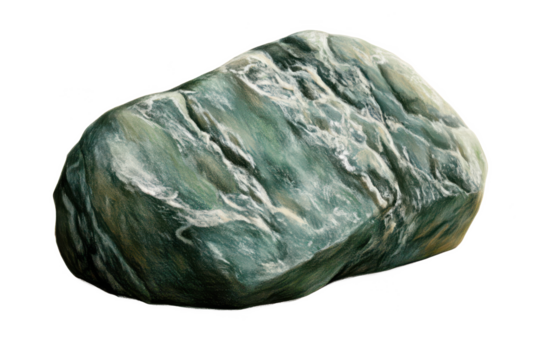 Hand-Drawn Green Stone _ Gem or mineral sketched by hand, transparent PNG for geology, nature, or fantasy art.