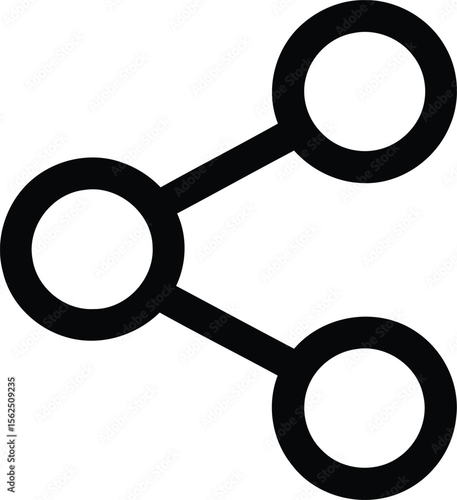 Poster this minimalist black share icon represents connection and networking, perfect for illustrating soci